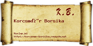 Korcsmár Borsika névjegykártya